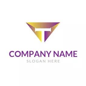 Shape Logo 3D Yellow Letter T logo design