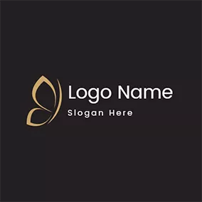 Accessory Logo Abstract and Elegant Golden Butterfly logo design