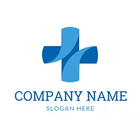 Icon Logo Abstract Cross Blue Medicine logo design