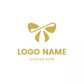 Holiday & Special Occasion Logo Abstract Yellow Bowknot logo design