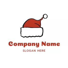 Holiday & Special Occasion Logo Adorable Red Christmas Hat logo design