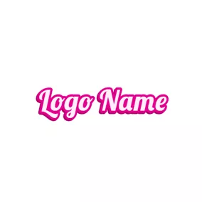 Pink Logo Artistic Pink Outlined Font Style logo design