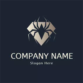 Dangerous Logo Badge and Spider Icon logo design