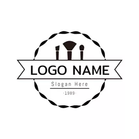 Elegant Logo Badge and Various Make Up Tool logo design