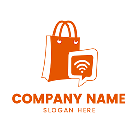 Logótipo De Compras Bag Wifi Online Shopping logo design