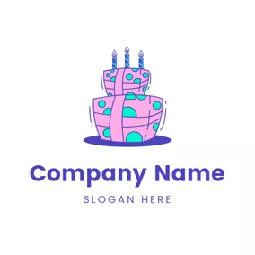 ケーキのロゴ Beautiful Gift and Birthday Cake logo design