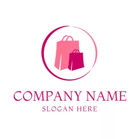 Pink Logo Beautiful Shopping Bag logo design