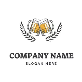 Logótipo De Trigo Beer Wheat Glass Cheers logo design