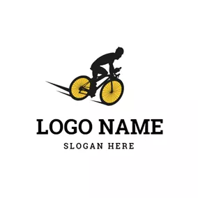 Tire Logo Bicycle Rider and Bike logo design