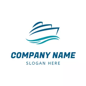 船ロゴ Big Blue Steamship logo design