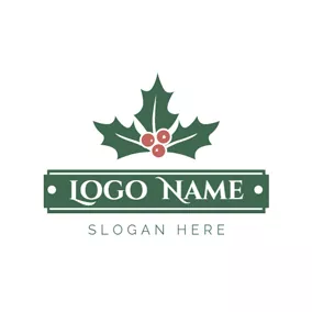 Holiday & Special Occasion Logo Big Leaf and Brown Fruit logo design