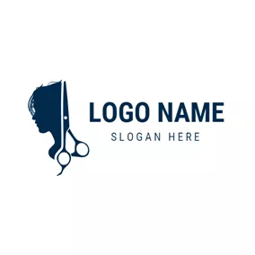 Elegant Logo Big Scissor and Beautiful Mode logo design