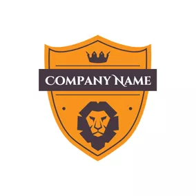 Black Logo Black and Brown Strict Lion logo design