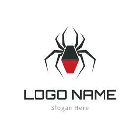 Dangerous Logo Black and Red Spider logo design