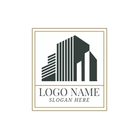 房產經紀人logo Black and White Building logo design