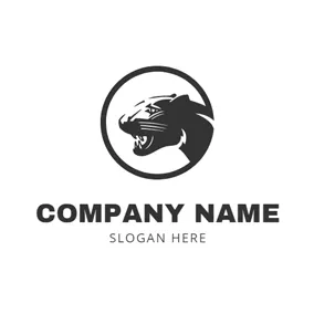 Dangerous Logo Black and White Cougar Head logo design