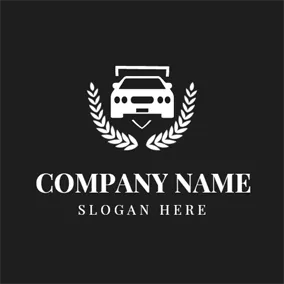 車のロゴ Black and White Small Car logo design