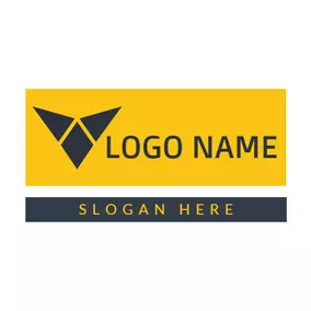 Shape Logo Black and Yellow Letter V logo design