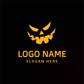 Holiday & Special Occasion Logo Black and Yellow Pumpkin logo design