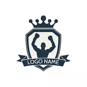 Logótipo De Culturismo Black Badge and Boxer logo design