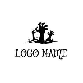 Holiday & Special Occasion Logo Black Cross and Zombie Hand logo design