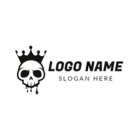 Cooles Logo Black Crown and Skull Icon logo design