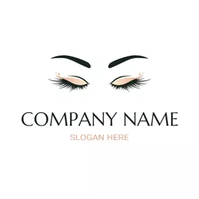 Elegant Logo Black Eyeshadow and Brown Eyelash logo design