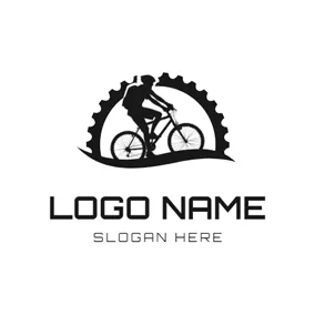 Tire Logo Black Gear and Bike logo design