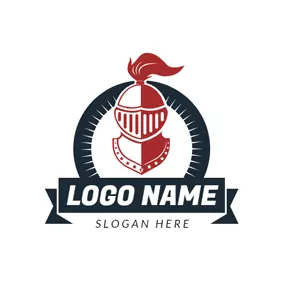Fighting Logo Black Hoop and Red Gladiator logo design