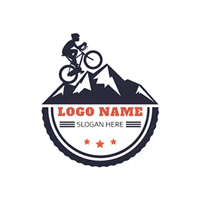 Logotipo De Bicicleta Black Man and Bike logo design