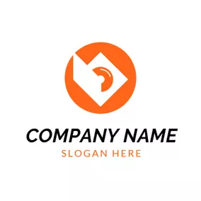 Advertising Logo Black Paper and Orange CD logo design