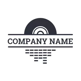 Advertising Logo Black Rectangle and CD logo design