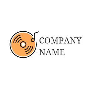 Advertising Logo Black Sound Wave and Orange CD logo design