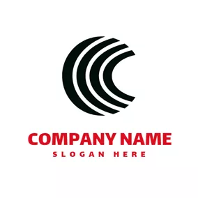 Logotipo De Conectar Black Stripe and Network logo design