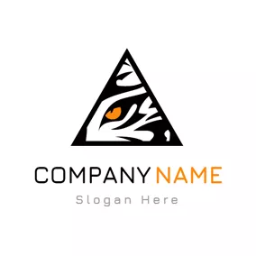 動物のロゴ Black Triangle and Brown Eye logo design