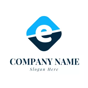 Black Logo Blue and Black Letter E logo design
