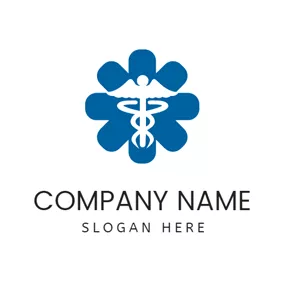 藥店Logo Blue and White Capsule logo design
