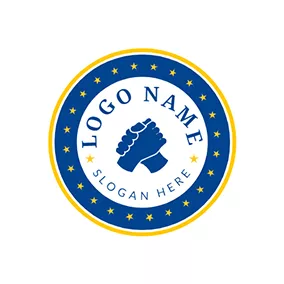 選挙運動　ロゴ Blue Badge Hands and Campaign logo design
