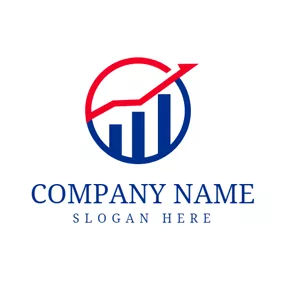 稅收logo Blue Bar Graph and Stock logo design