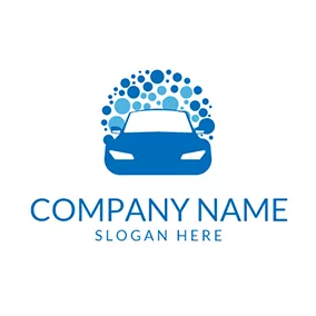 計程車Logo Blue Bubble and Car Wash logo design