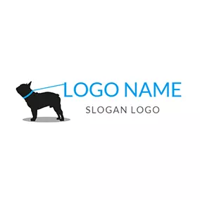 Animal Logo Blue Cord and Black Dog logo design