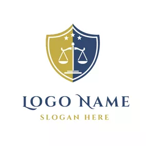 Anwaltskanzlei Logo Blue Star and Scale Court Badge logo design