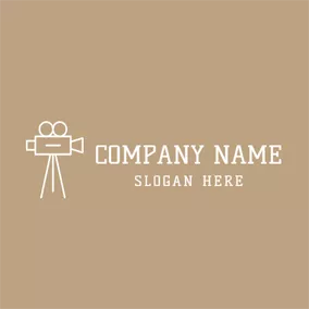 Photography Logo Brown and White Film Projector logo design