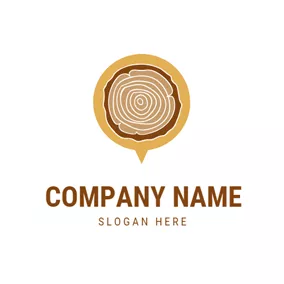 Carpentry Logo Bubble Shape and Woodworking logo design