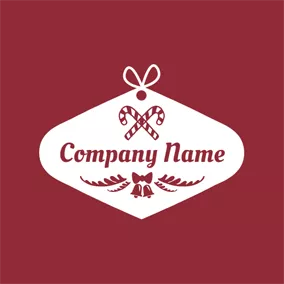 禮物Logo Candy Cane and Christmas Gift logo design