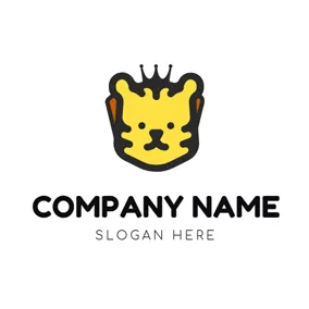 虎のロゴ Cartoon Tiger Head logo design