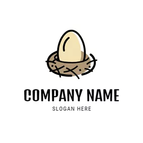 Ellipse Logo Chicken Coop and Egg logo design