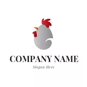 Ellipse Logo Chicken Shape and Egg logo design