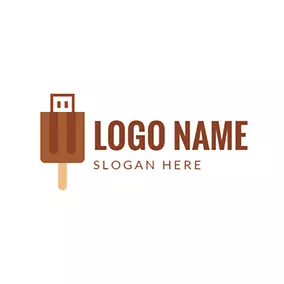 Connection Logo Chocolate and Brown Usb Cable logo design