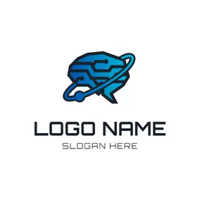Concept Logo Circle and Brain Icon logo design